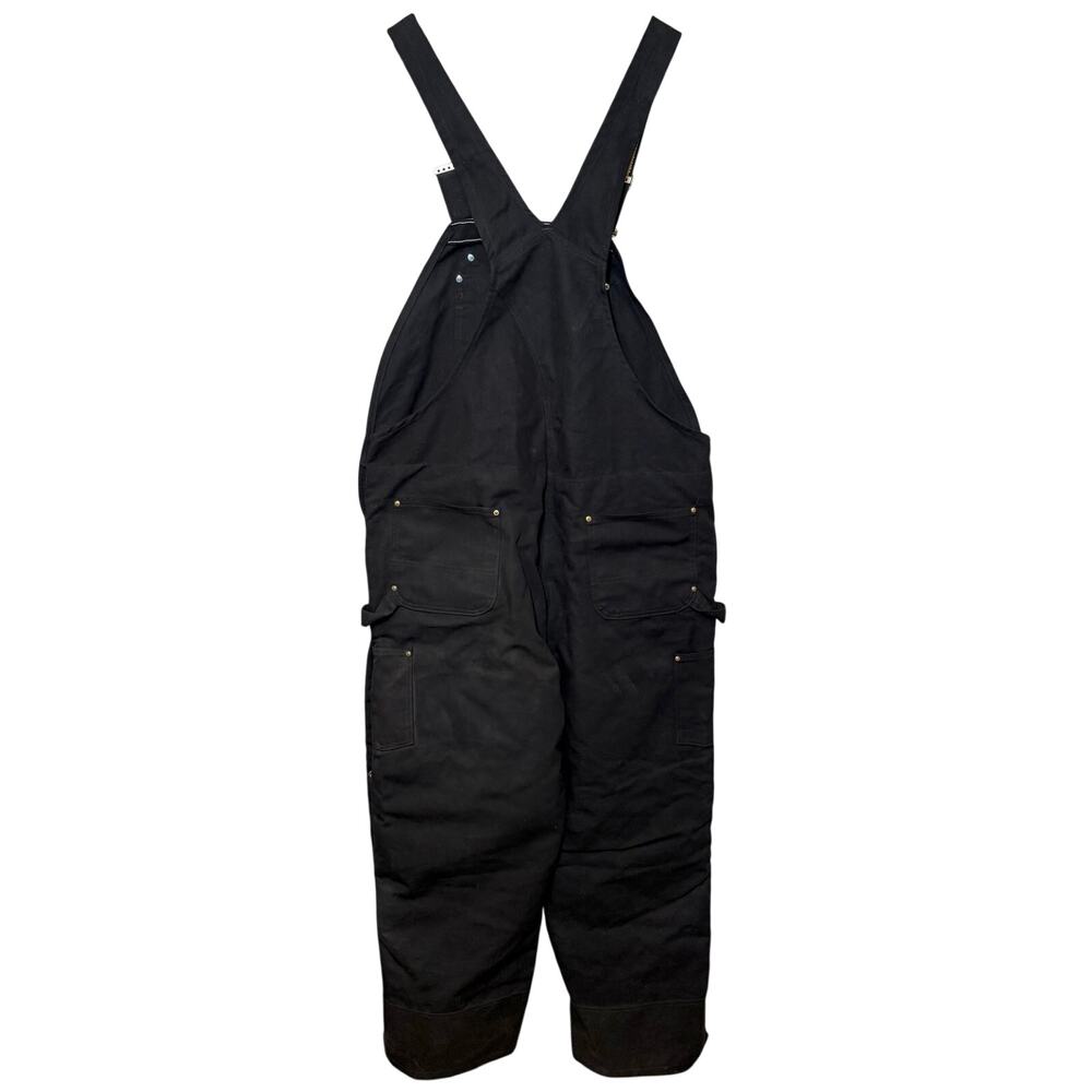 Carhartt Quilt-Lined Bib Overalls Duck Zip-to-Thigh #R41 Utility Black Men 44x32 - Picture 3 of 9